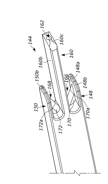 a technical drawing of a novel safety scalpel for removal of gastrostomy tubes